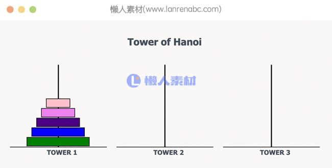 纯javascript实现汉诺塔可视化小游戏